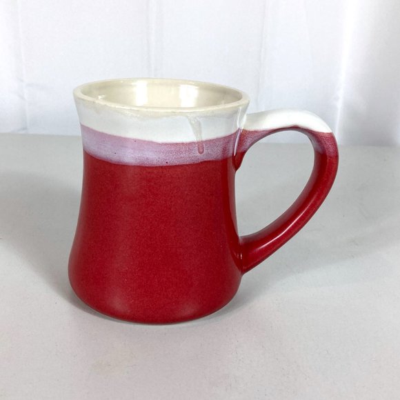 Harley Babe Pottery Style Coffee Mug Cup Oversized Maroon/Red Large Handle - Picture 5 of 9